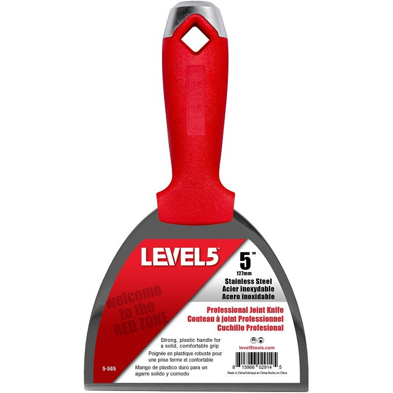 Level5 5-505 Joint Knife, 5 in W Blade, Stainless Steel Blade, Solid Grip Handle, Polypropylene Handle (Pack of 4)