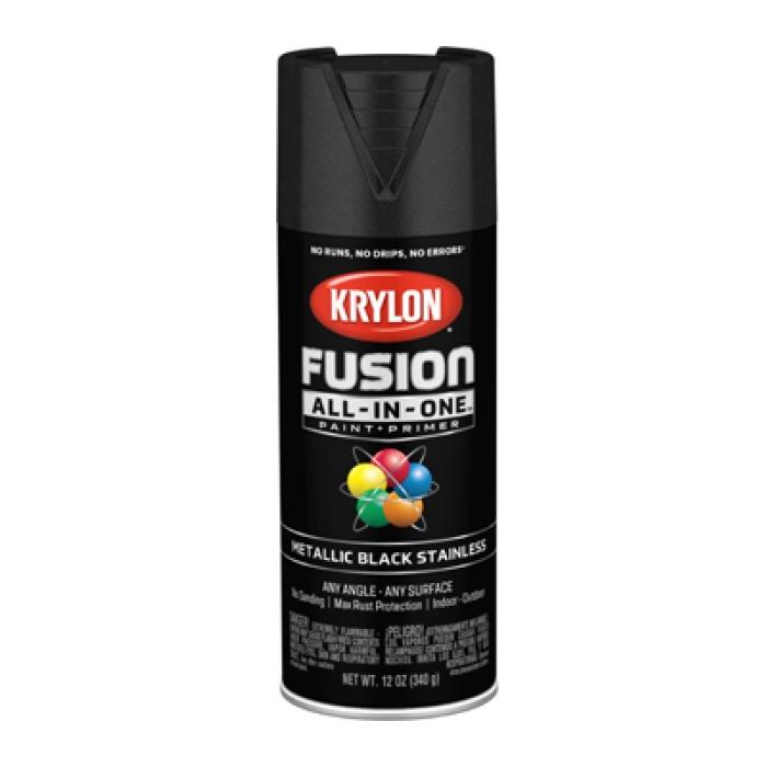Krylon K02790007 Spray Paint, Metallic, Black Stainless, 12 oz, Can