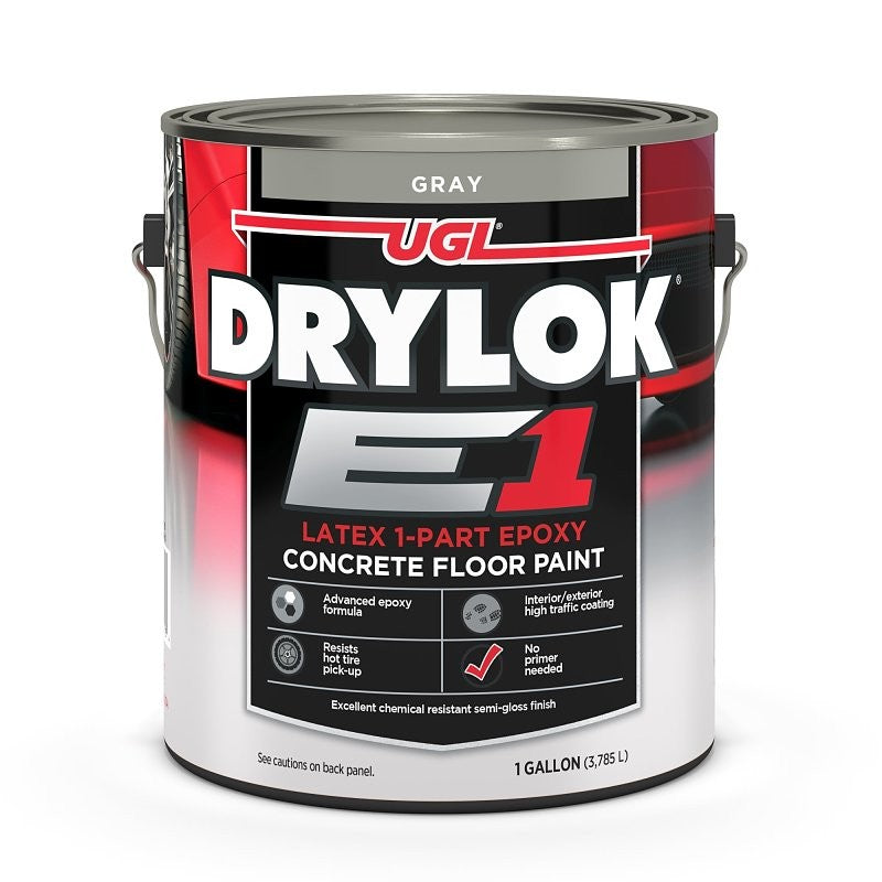 DRYLOK 23713 Epoxy Floor Paint, Semi-Gloss, Gray, 1 gal (Pack of 2)