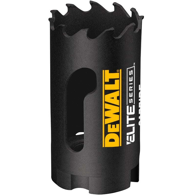DEWALT ELITE Series DAH3114 Hole Saw, 1-1/4 in Dia, 1-3/4 in D Cutting, 1/2 in Arbor, 3 TPI, Carbide Cutting Edge
