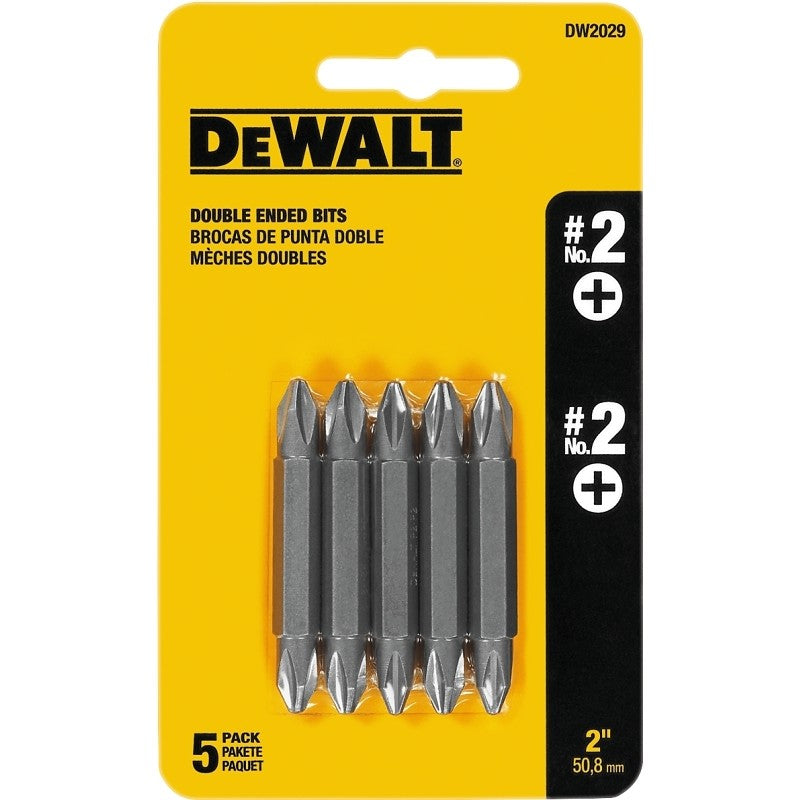 DEWALT DW2029 Screwdriver Bit, #2 Drive, Phillips Drive, 1/4 in Shank, Hex Shank, 2 in L, Steel