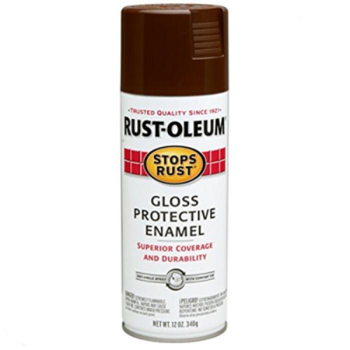 Rust-Oleum 7775830 Rust Preventative Spray Paint, Gloss, Leather Brown, 12 oz, Can