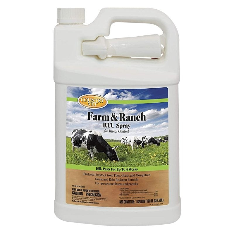 Country Vet 345292CVA Farm and Ranch RTU Spray, Liquid, Milky/White, Sweet, 1 gal (Pack of 4)