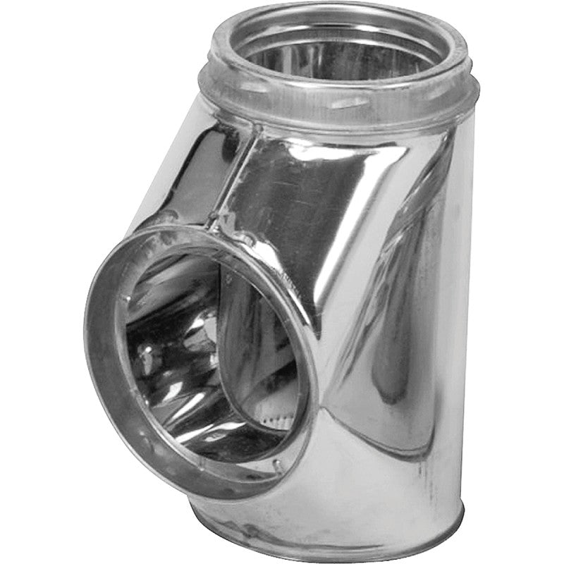 Selkirk 208100 Insulated Chimney Tee with Cap, 7-3/8 in Connection, Stainless Steel