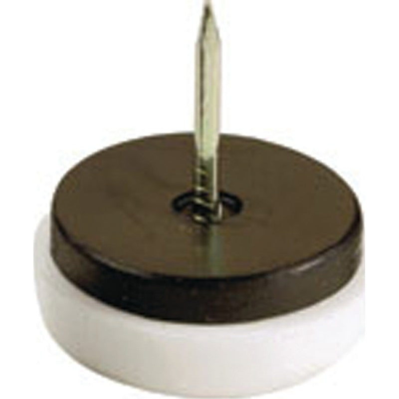 Shepherd Hardware 9448 Furniture Glide, Round, 1-1/8 in Dia Dimensions, Plastic, White, 4/PK