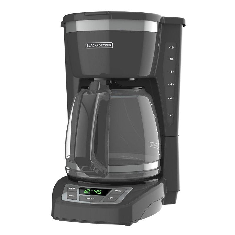 Black+Decker CM1165GY Coffee Maker, 12 Cups, 975 W, Gray, On/Off Button Control (Pack of 2)