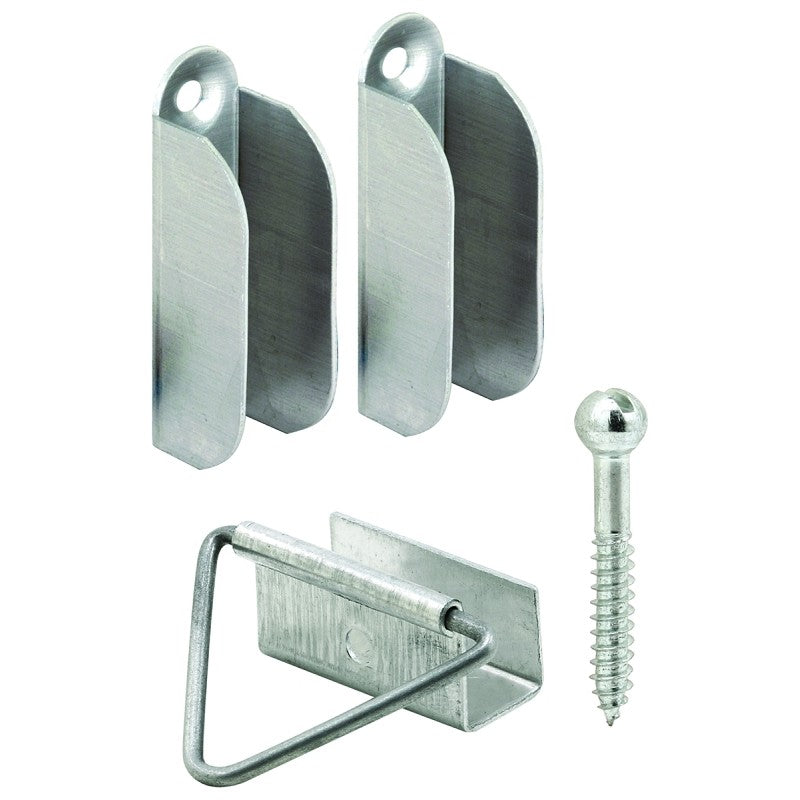 Make-2-Fit PL 7760 Top Hanger and Bottom Latch, Aluminum, Mill, For: 7/16 in Screen Frame