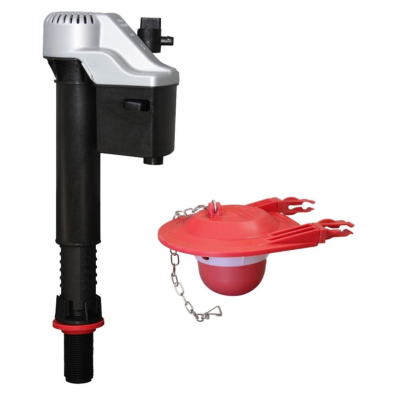 Korky QuietFILL Platinum 830MP Toilet Fill Valve and Flapper Kit, <=1.6 gpf, Red