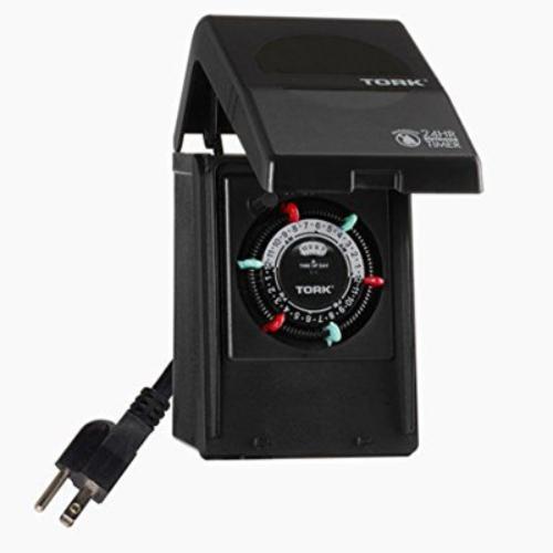 NSI RHB Series RHB32R Heavy-Duty Timer with Weatherproof Cover, 15 A, Plug Mounting, Black