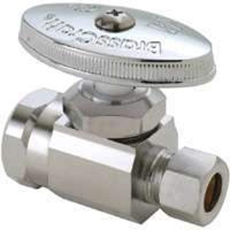 BrassCraft OR12X C1 Stop Valve, 1/2 x 3/8 in Connection, Compression x FIP, 125 psi Pressure, Brass Body, 2.07 in L