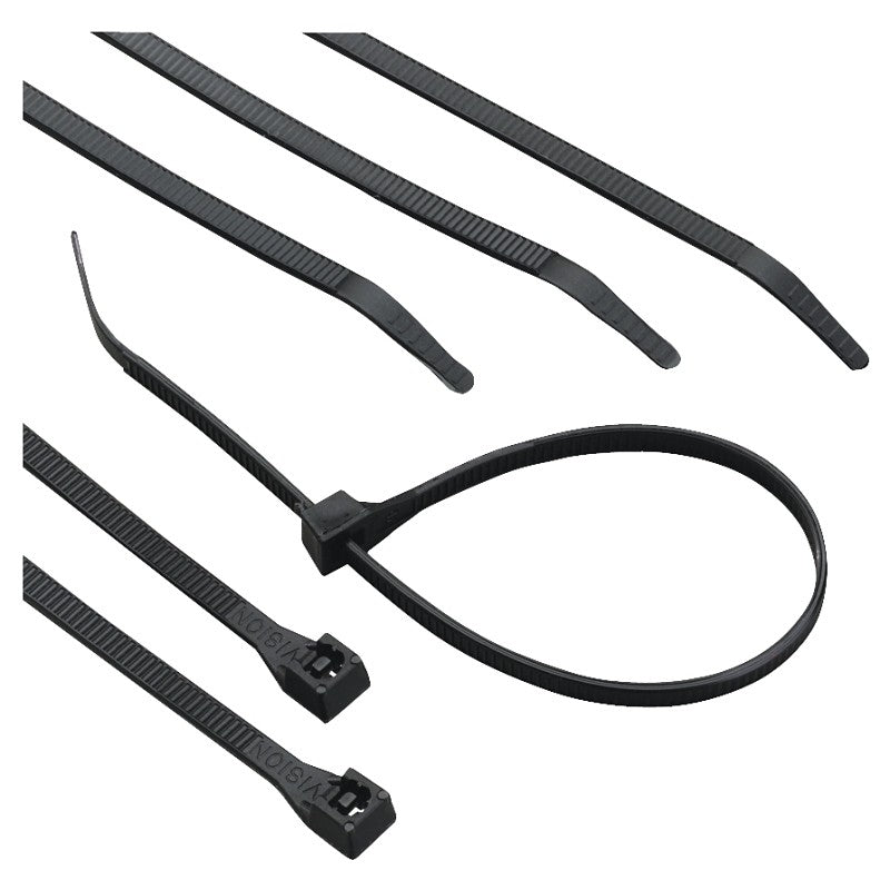 Calterm 73273 Cable Tie, 0.27 in Max Bundle Dia, 6/6 Nylon, Black, 11 in L, 100/BAG