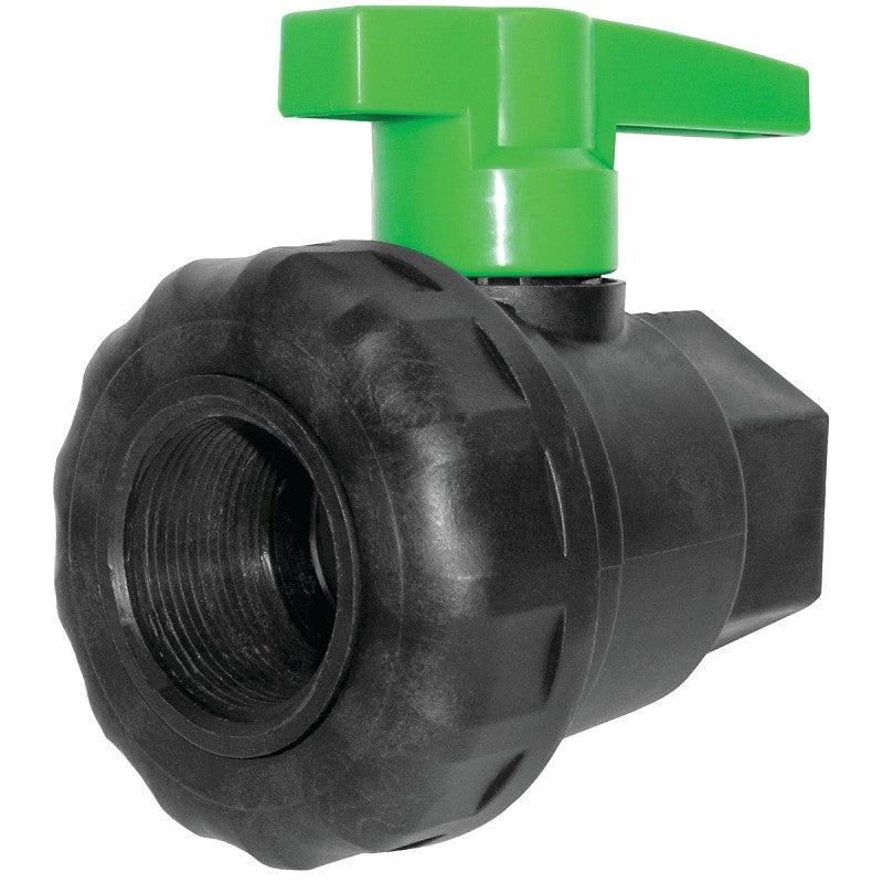Green Leaf SU200E Ball Valve, 2 in Connection, Female NPT, 125 psi Pressure, Fiberglass Reinforced Polypropylene Body