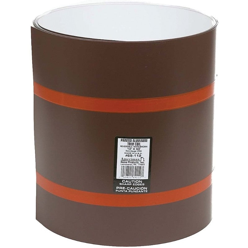 Amerimax 69112 Trim Coil, Brown/White, 0.0165 in Thick, 50 ft L, Aluminum, Painted
