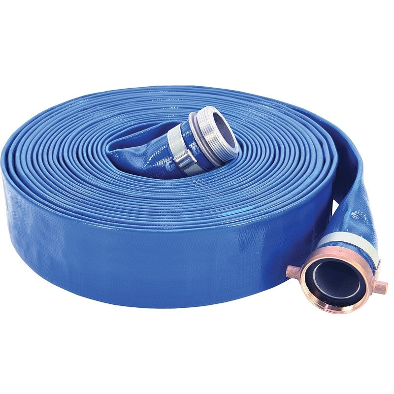 Abbott Rubber 1147-2000-50-FN Pump Discharge Hose Assembly, 2 in ID, 50 ft L, Female NPSH Swivel x Male NPT Nipple, PVC