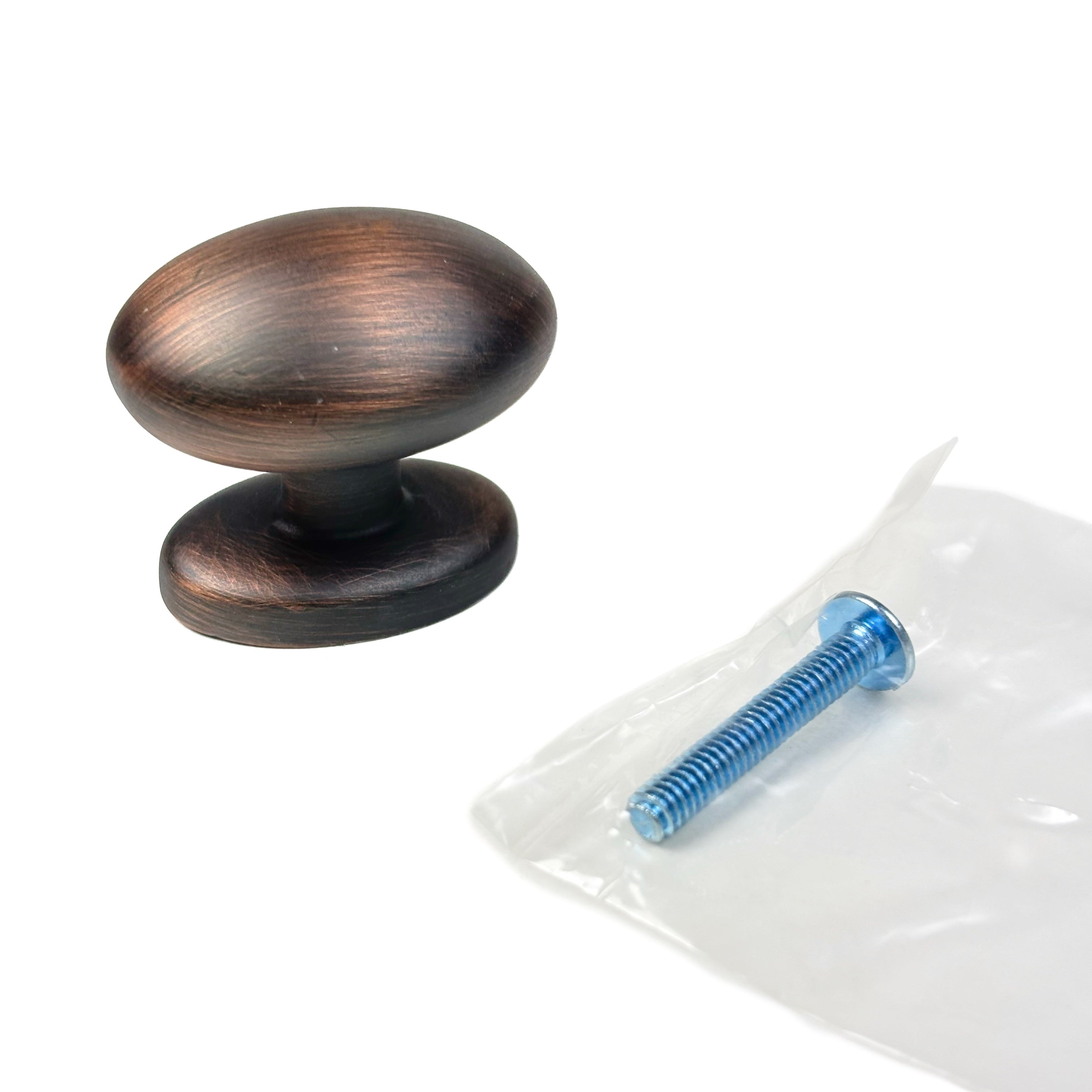 Egg Shaped Oval Knob 1-11/32 Inch Antique Bronze