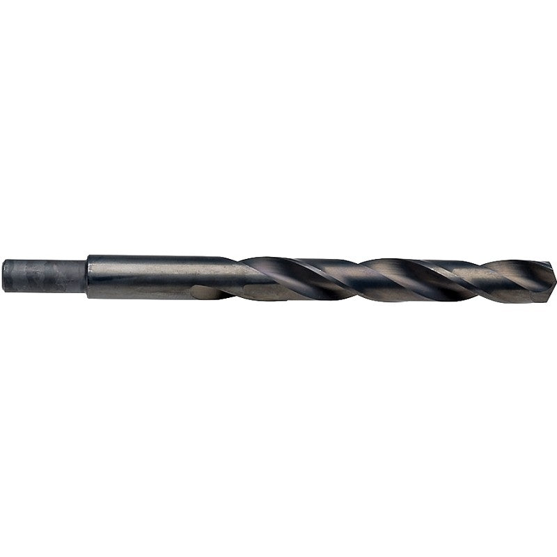 Irwin 67825 Jobber Drill Bit, 25/64 in Dia, 5-1/8 in OAL, Spiral Flute, 2-Flute, 25/64 in Dia Shank, Reduced Shank, HSS