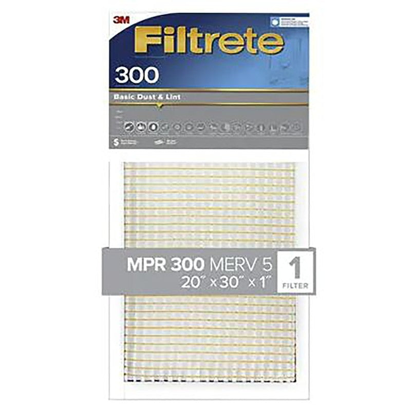 Filtrete 322-4 Air Filter, 30 in L, 20 in W, 5 MERV, 300 MPR, For: Air Conditioner, Furnace and HVAC System (Pack of 4)