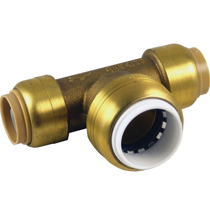 SharkBite UIP371A Transition Pipe Tee, 3/4 in, Push-to-Connect, DZR Brass