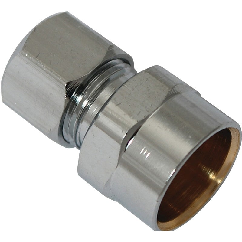 Plumb Pak PP79PCLF Tube Adapter, 1/2 x 3/8 in, Sweat x Compression, Chrome