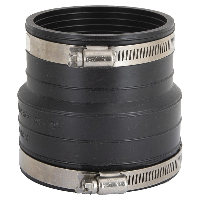 ProSource KJ-013 Coupling, 3 in, Socket to Pipe, PVC, Black
