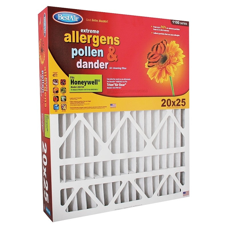 BestAir HW2025 Air Filter, 25 in L, 20 in W, 8 MERV (Pack of 3)