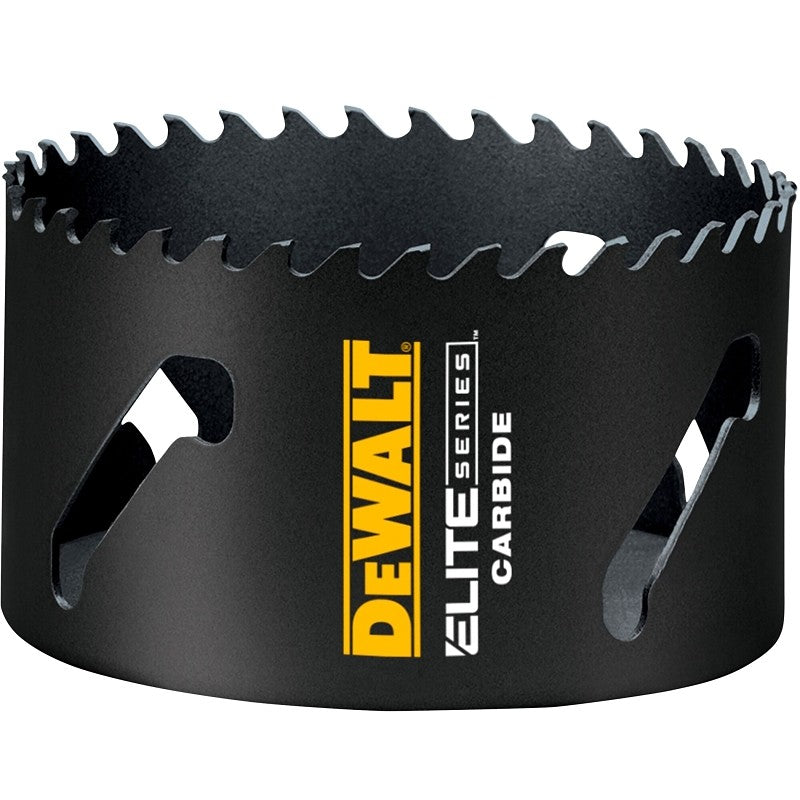 DEWALT ELITE Series DAH34 Hole Saw, 4 in Dia, 1-3/4 in D Cutting, 1/2 in Arbor, 3 TPI, Carbide Cutting Edge