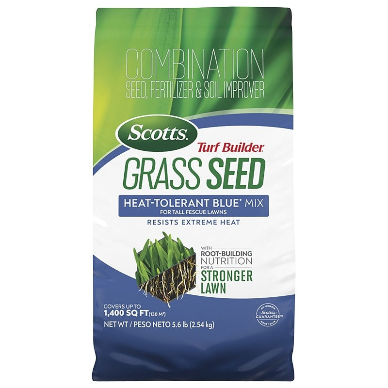 Scotts Turf Builder 18023 Grass Seed, 5.6 lb Bag, 465 sq-ft Coverage Area, Heat-Tolerant Blue Tall Fescue Mix