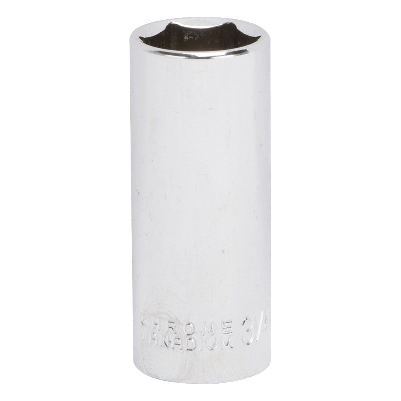 Vulcan MT6496053 Drive Socket, 3/4 in Socket, 3/8 in Drive, 6-Point, Chrome Vanadium Steel, Chrome