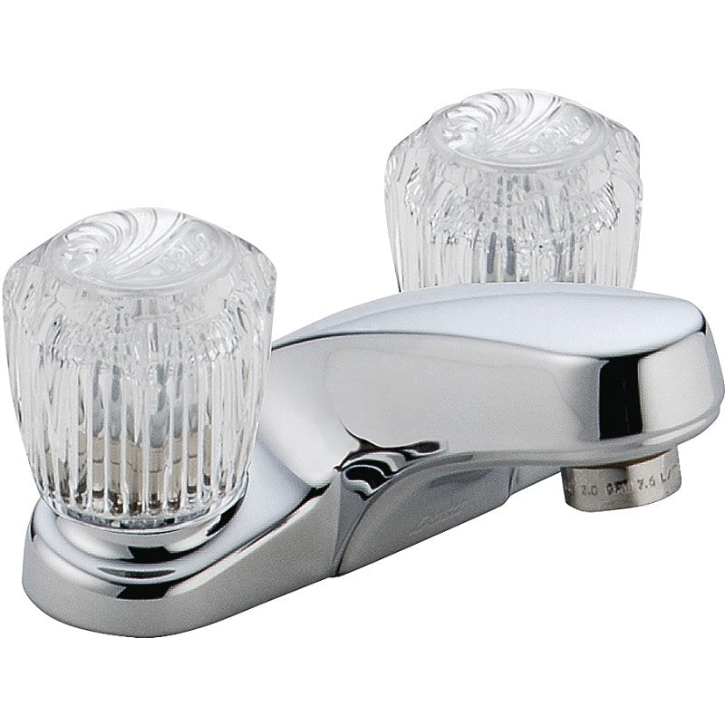 Delta Classic 2502LF Series Bathroom Faucet, 6-1/4 in W, 3-1/4 in H, Rigid Spout, Chrome Plated, 1-11/16 in Plate Size