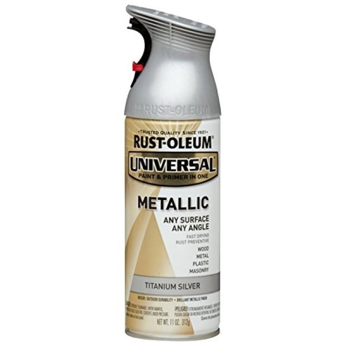 Rust-Oleum 245220 Metallic Spray Paint, Metallic, Titanium Silver, 11 oz, Can