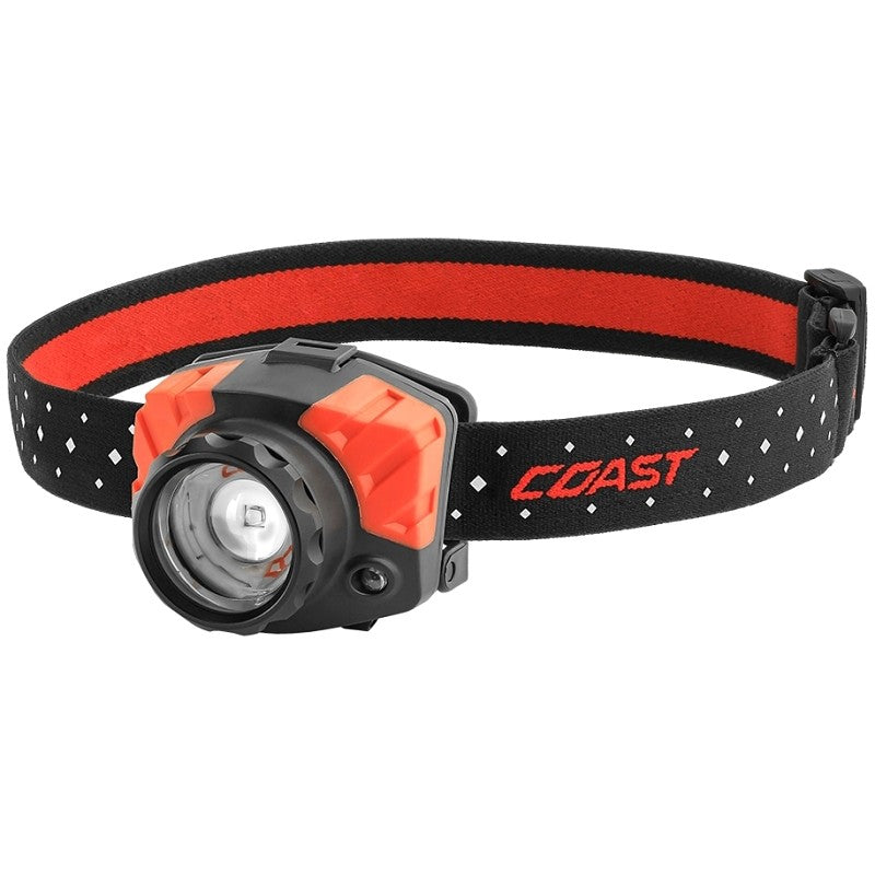 Coast FL85 Headlight, Alkaline Battery, LED Lamp, 615 Lumens, 600 ft Beam Distance, 135 min Run Time, Black