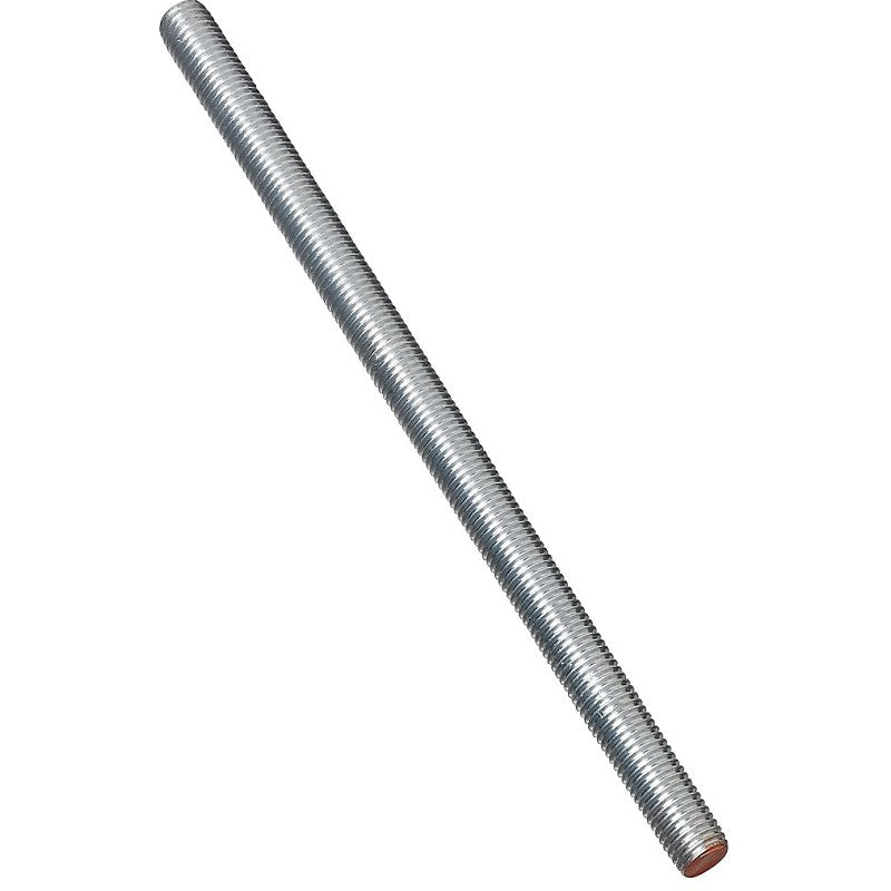 National Hardware N179-465 Threaded Rod, 5/8-11 Thread, 24 in L, A Grade, Steel, Zinc, UNC Thread