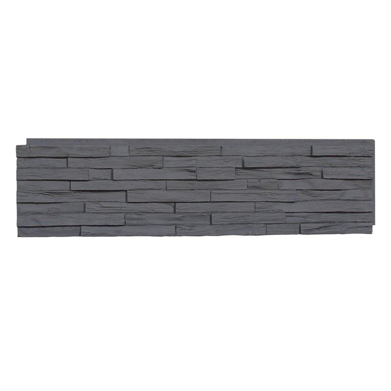 DuraKwik Stone 301CMP Siding Panel, 13 in L, 48 in W, 1-1/2 in Thick, Interlocking Edge, Coal Mine
