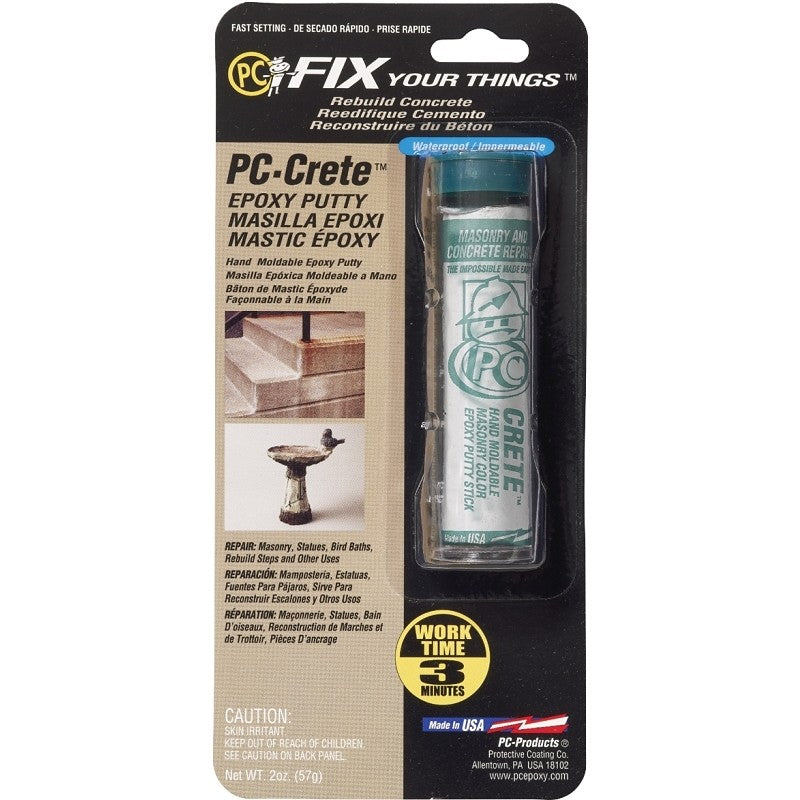 Protective Coating PC-CRETE 025581 Epoxy Putty, Off-White, Solid, 2 oz, Cylinder