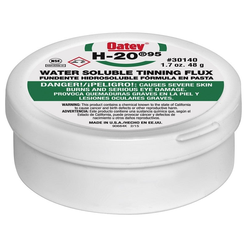 Oatey H-20 Series 30140 Water Soluble Flux, 1.7 oz, Paste, Gray