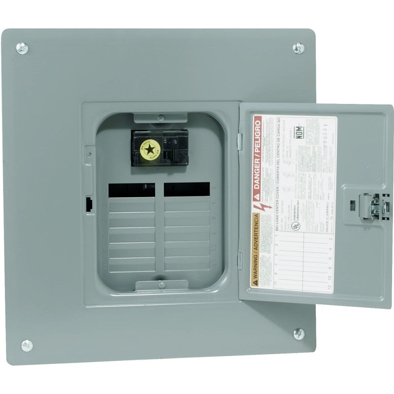 Square D QO112M100C Load Center, 12 -Pole, 100 A, 12 -Space, NEMA 1 Enclosure, Flush, Surface Mounting