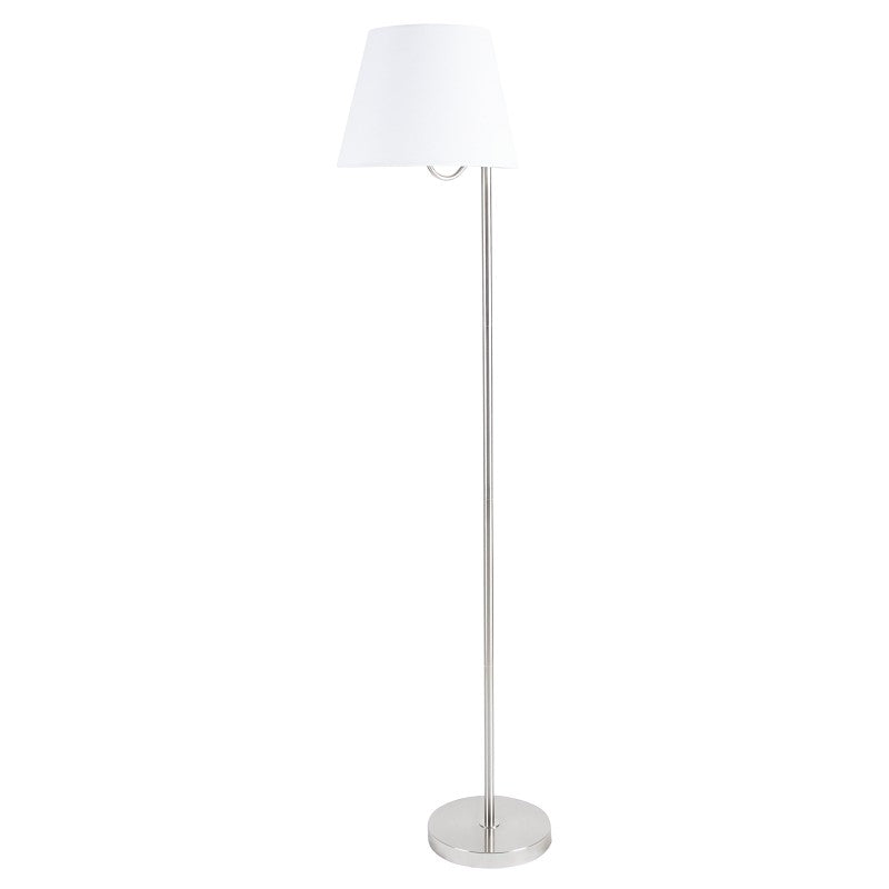 Boston Harbor GS-T122421-F1-WH Floor Lamp, 120 V, 100 W, 1-Lamp, A19 or CFL Lamp, Metal/Fabric Shade