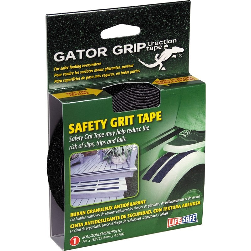 Incom RE3950 Safety Grit Tape, 15 ft L, 1 in W, PVC Backing, Black