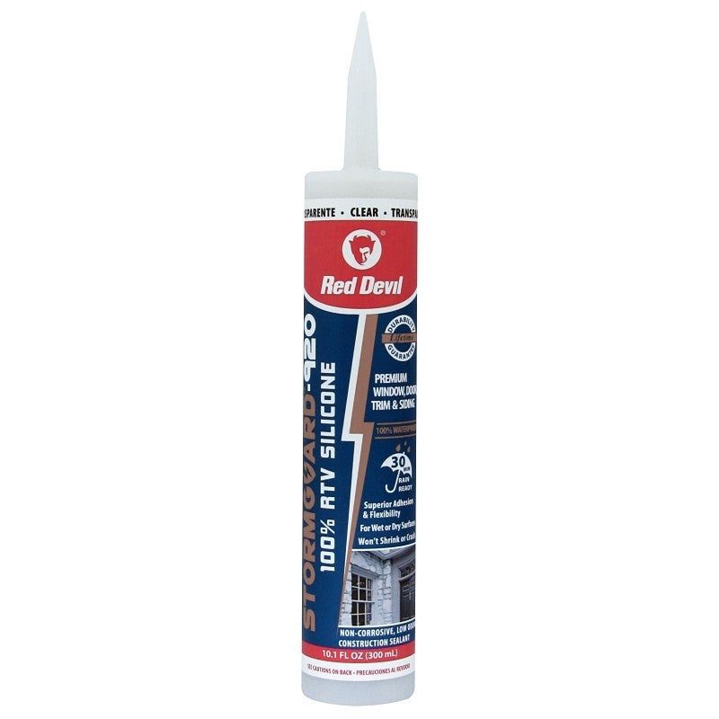 Red Devil STORMGUARD 787 Silicone Sealant, Clear, 10 to 100 deg F, 300 mL Cartridge