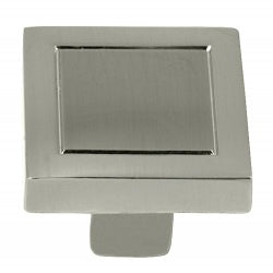 Laurey Cosmo Series 72828 Cabinet Knob, 1.1 in Projection, Contemporary, 7/8 in L x 7/8 in W, Zinc, Satin Nickel