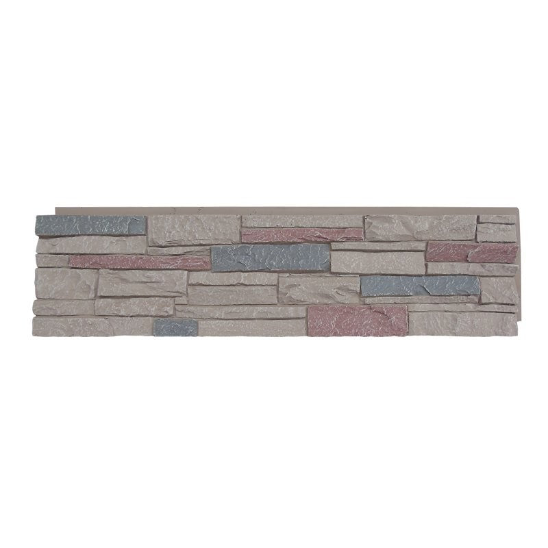 DuraKwik Stone 308TFP Siding Panel, 13 in L, 48 in W, 2 in Thick, Interlocking Edge, Ledgestone Profile, Taylor Falls