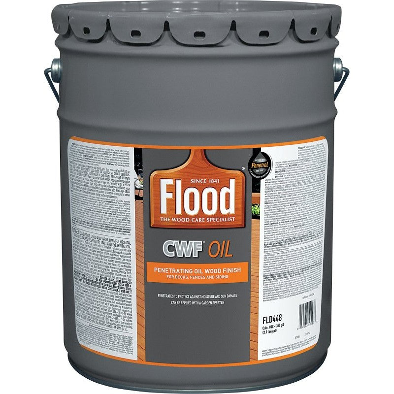 Flood CWF FLD447 Wood Finish, Clear, Liquid, 5 gal, Can