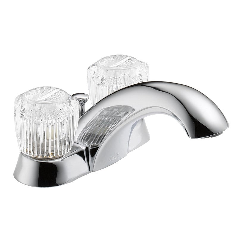 Delta Classic 2522LF Series Bathroom Faucet, 6.25 in L, 6.42 in W, 3.25 in H, Rigid Spout, Chrome Plated