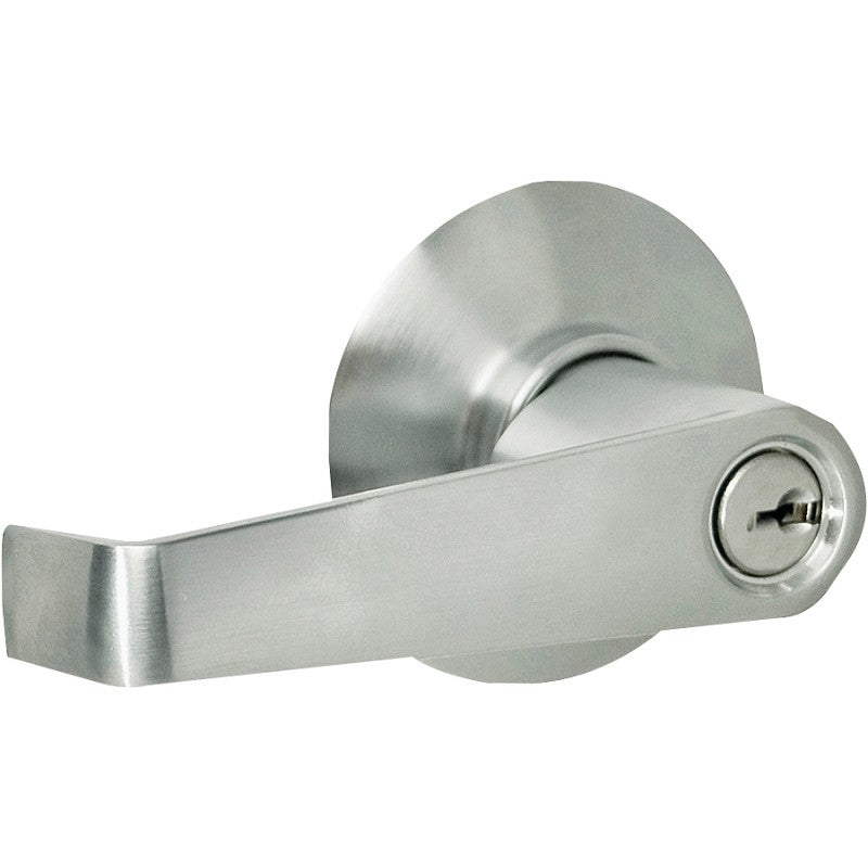 Schlage F80CSV ELA626 Storeroom Knob, Lever Handle, Satin Chrome, Residential, 2 Grade, C Keyway