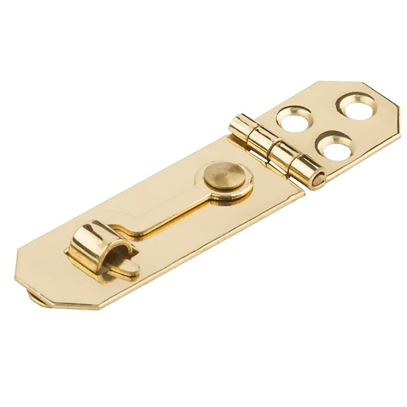 National Hardware V1828 Series N211-912 Hasp with Hook, 2-3/4 in L, 3/4 in W, Brass, Solid Brass