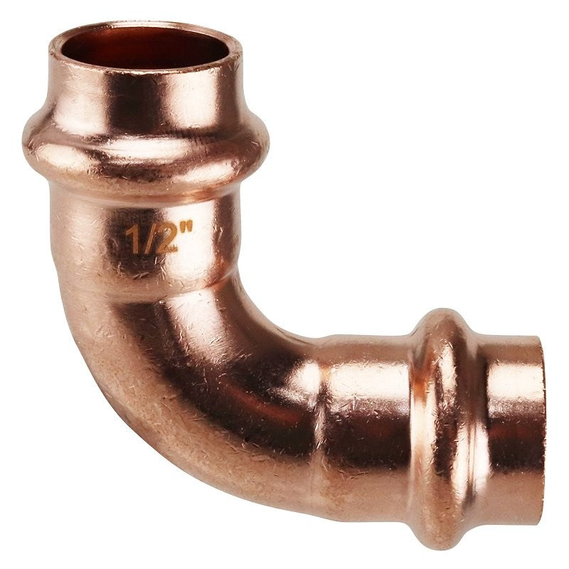Apollo XPRE1230JR Elbow, 1/2 in, Press Fit, 90 deg Angle, Copper, 300 psi Pressure