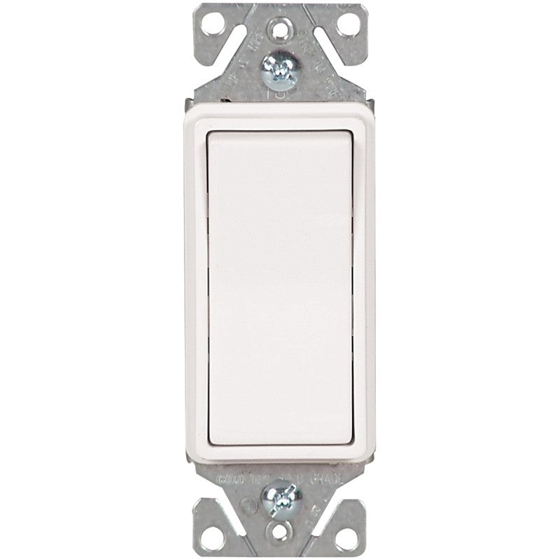 Eaton Wiring Devices 7500 Series 7511W-BOX Rocker Switch, 15 A, 120/277 V, SPST, Lead Wire Terminal, White, 1-Pole