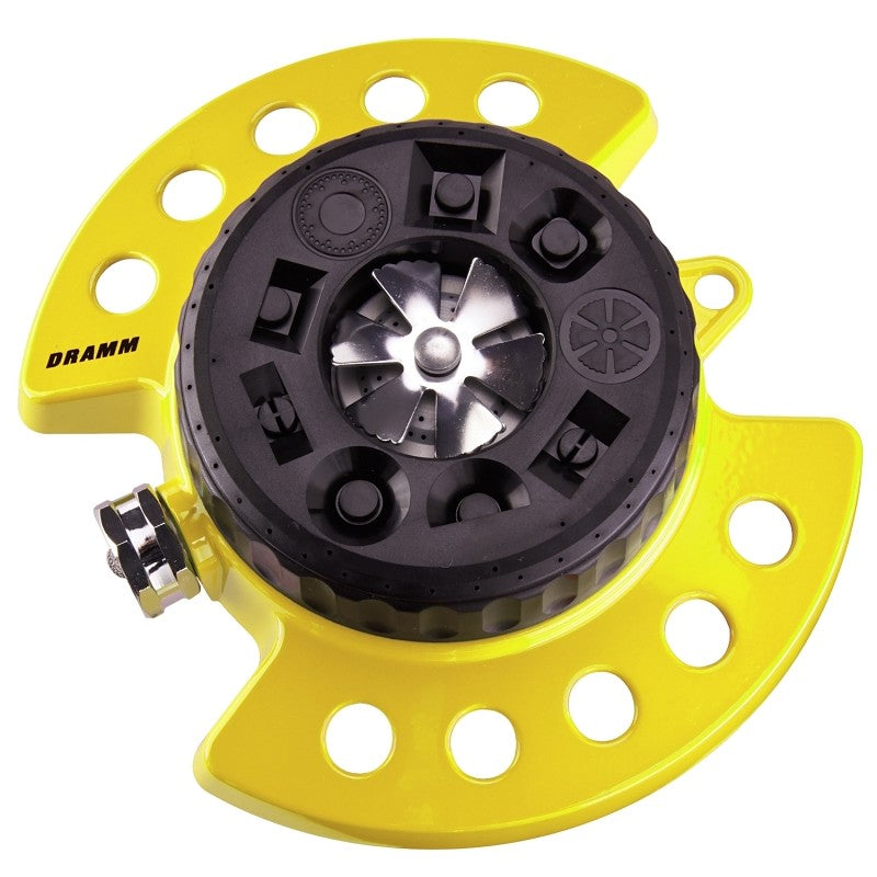 Dramm 15023 Turret Sprinkler, 250 to 575 sq-ft, Plastic/Zinc