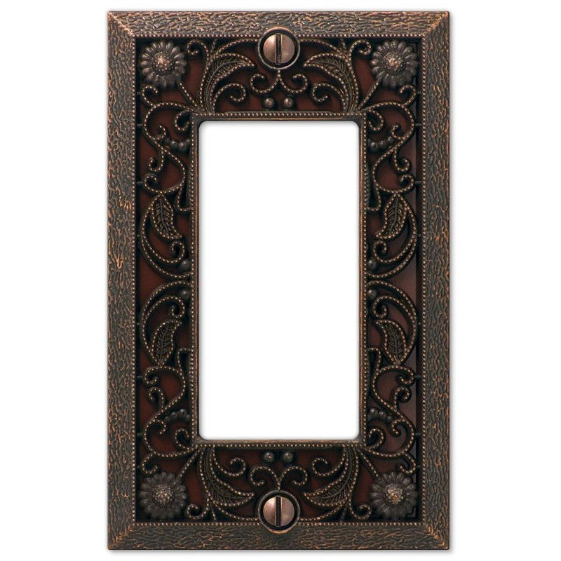 Amerelle 65RDB Wallplate, 4-1/2 in L, 2-13/16 in W, 1 -Gang, Metal, Bronze (Pack of 4)