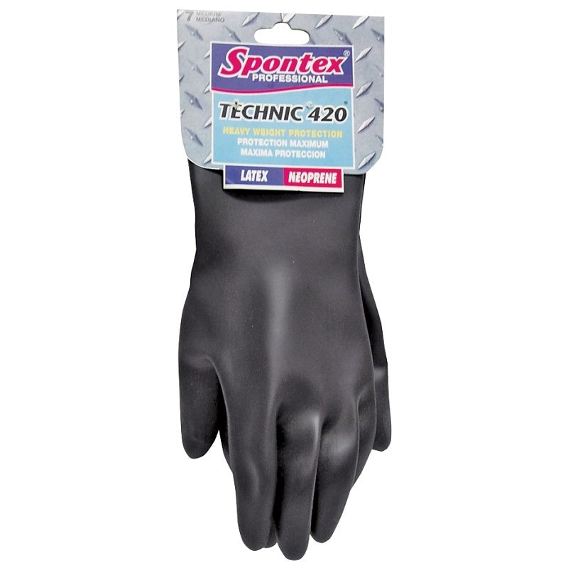 Spontex 33545 Protective Gloves, M, 12-1/2 in L, Neoprene, Black